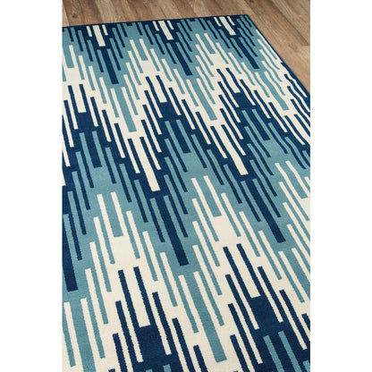 Contemporary Rectangle Area Rug, Blue, 8'6" X 13'