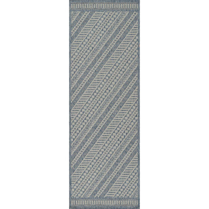 Transitional Rectangle Area Rug, Blue, 9' X 12'