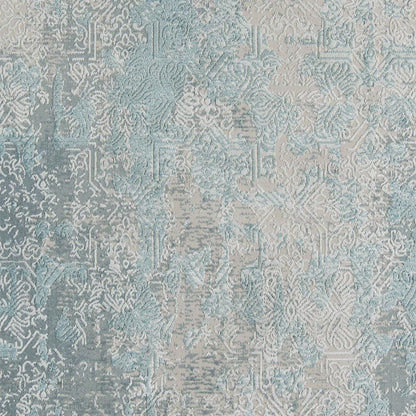 Traditional Rectangle Area Rug, Light Blue, 3'10" X 5'7"