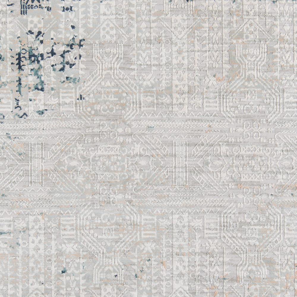 Traditional Rectangle Area Rug, Silver, 3'10" X 5'7"
