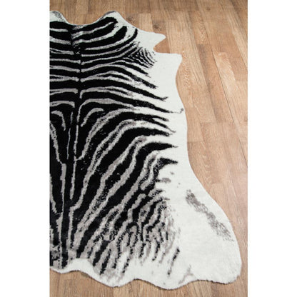 Modern Rectangle Area Rug, Black, 5'3" X 7'10"