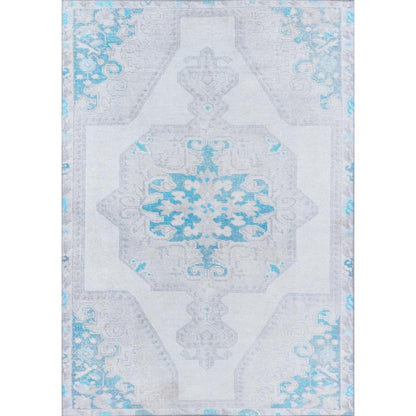 Traditional Rectangle Area Rug, Grey, 2' X 3'