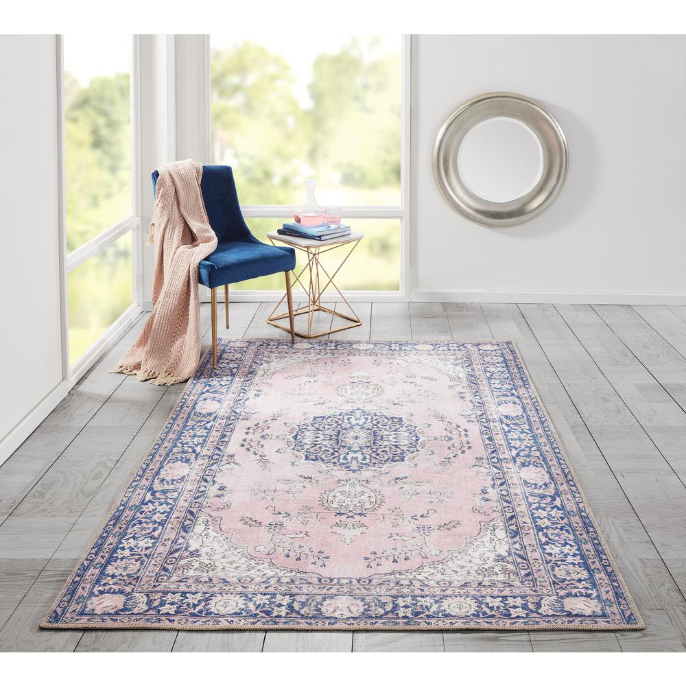 Traditional Rectangle Area Rug, Pink, 10' X 14'