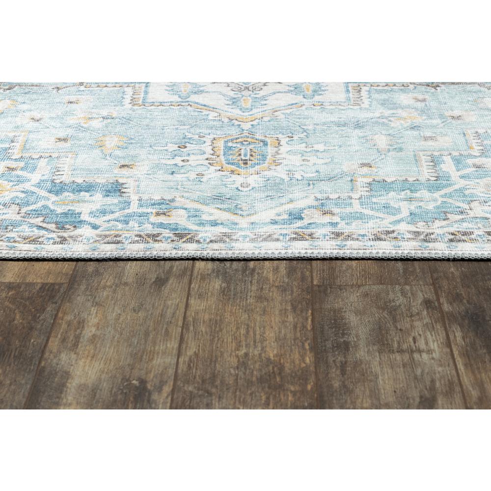 Traditional Rectangle Area Rug, Light Blue, 8'5" X 12'