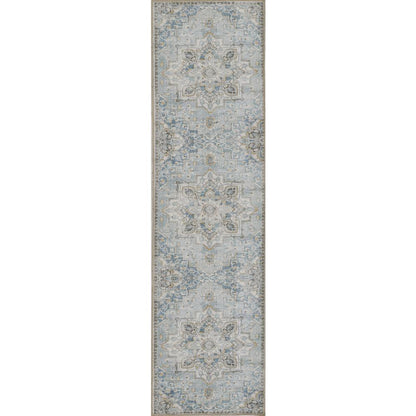 Traditional Rectangle Area Rug, Light Blue, 8'5" X 12'