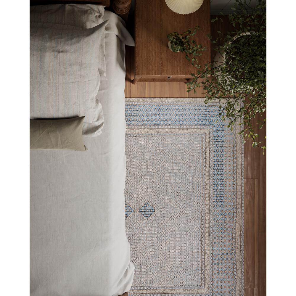 Traditional Rectangle Area Rug, Blue, 8'5" X 12'