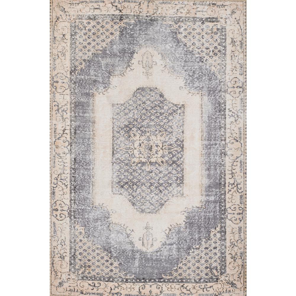 Traditional Rectangle Area Rug, Denim, 8'5" X 12'