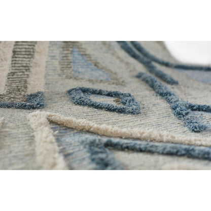 Contemporary Rectangle Area Rug, Blue, 4' X 6'
