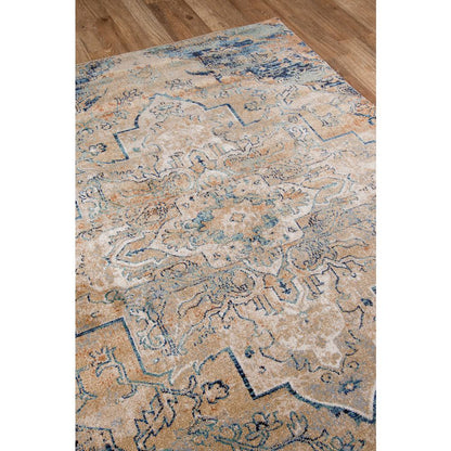 Traditional Rectangle Area Rug, Navy, 2' X 3'