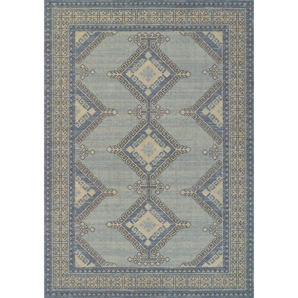 Traditional Rectangle Area Rug, Blue, 2' X 3'