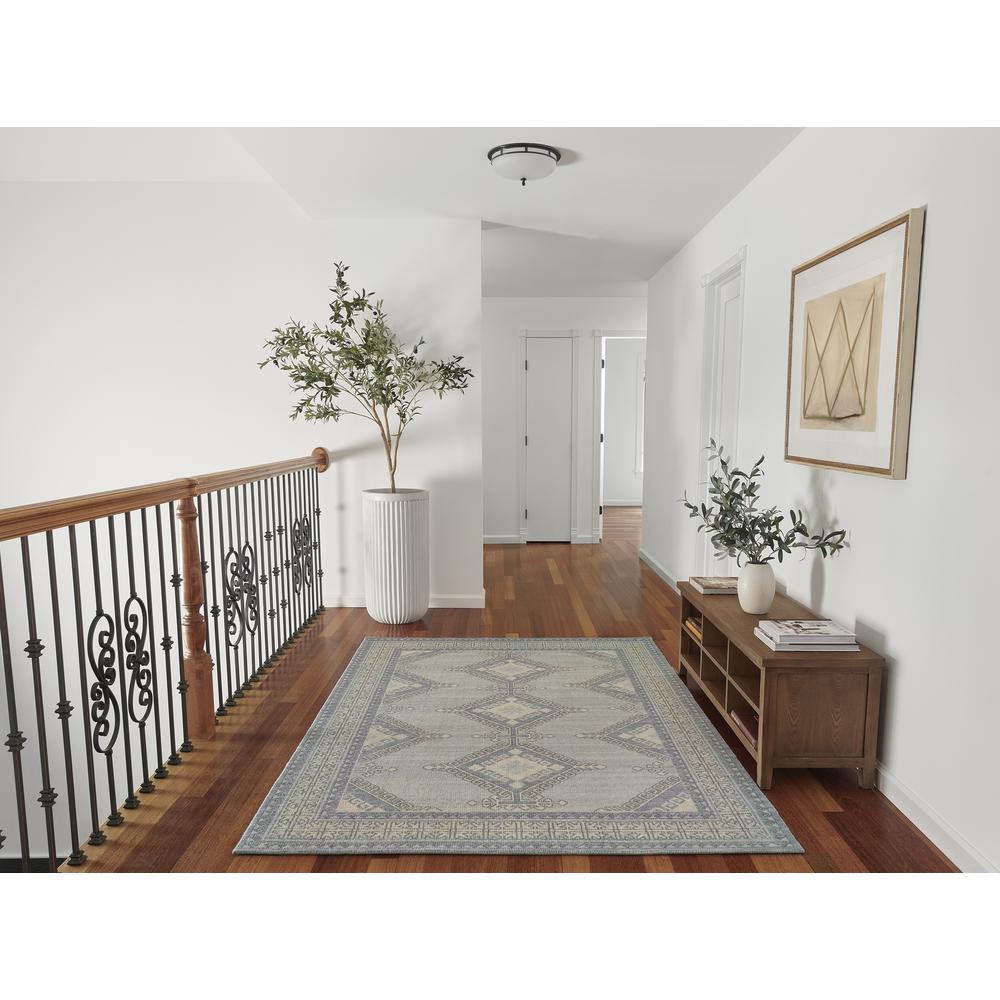 Traditional Rectangle Area Rug, Blue, 2' X 3'