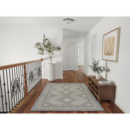 Traditional Rectangle Area Rug, Blue, 2' X 3'