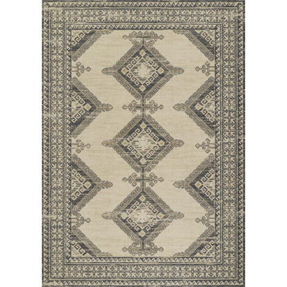 Traditional Rectangle Area Rug, Charcoal, 2' X 3'
