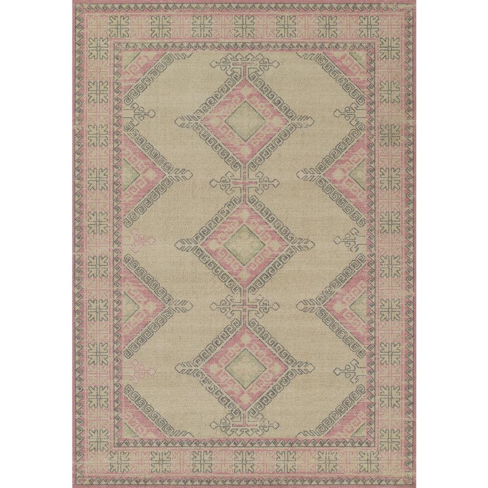 Traditional Rectangle Area Rug, Pink, 2' X 3'