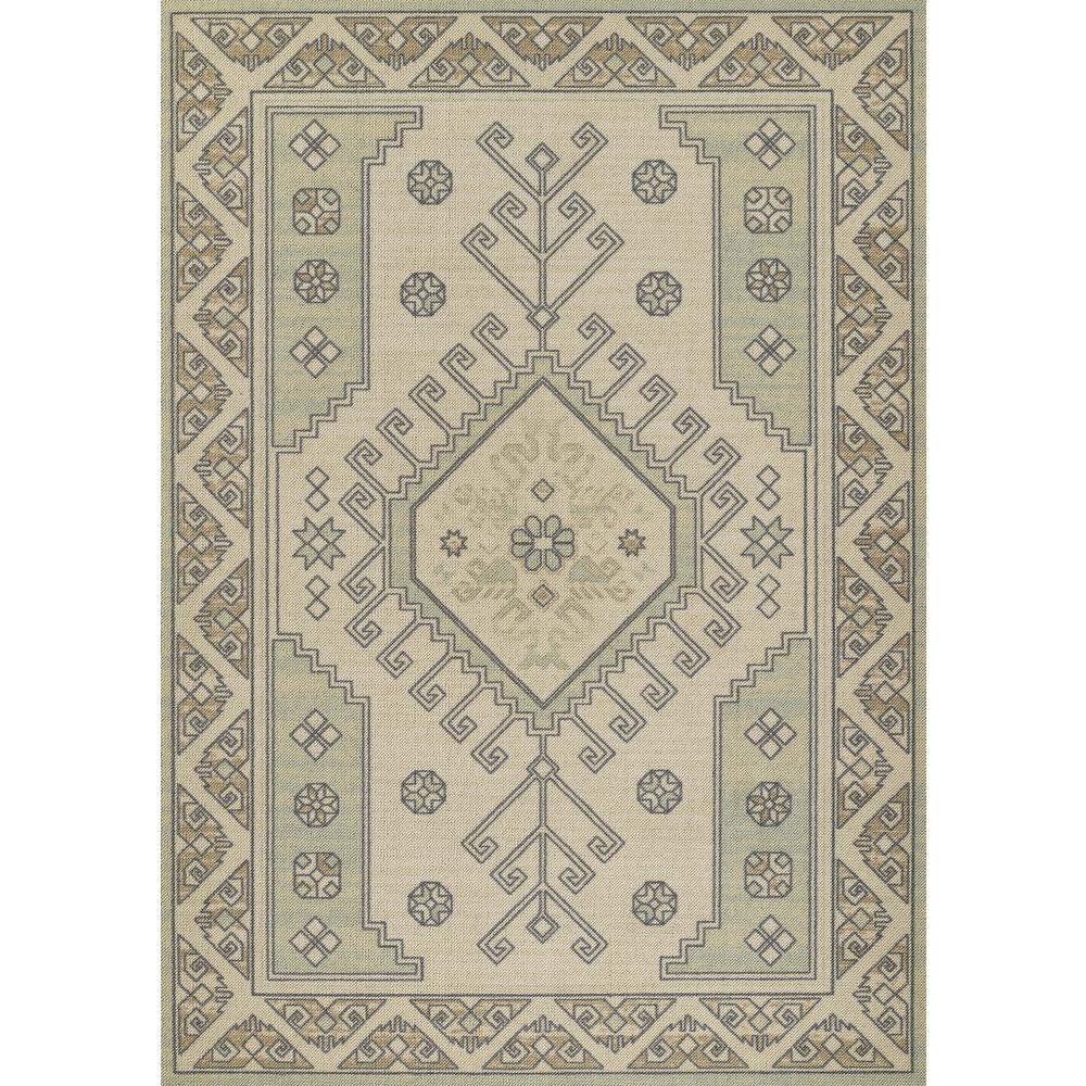 Traditional Rectangle Area Rug, Sage, 2' X 3'