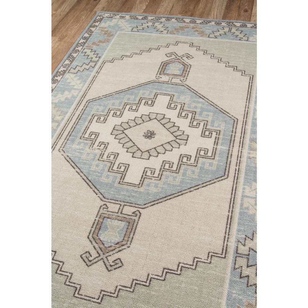 Traditional Rectangle Area Rug, Light Blue, 2' X 3'