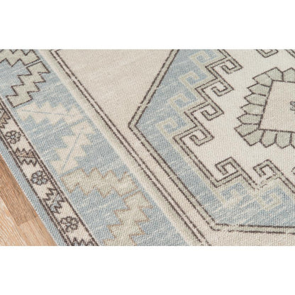 Traditional Rectangle Area Rug, Light Blue, 2' X 3'