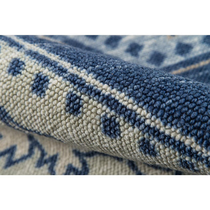 Traditional Rectangle Area Rug, Navy, 2' X 3'