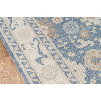 Traditional Rectangle Area Rug, Light Blue, 2' X 3'