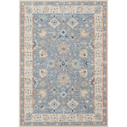 Traditional Rectangle Area Rug, Blue, 2' X 3'