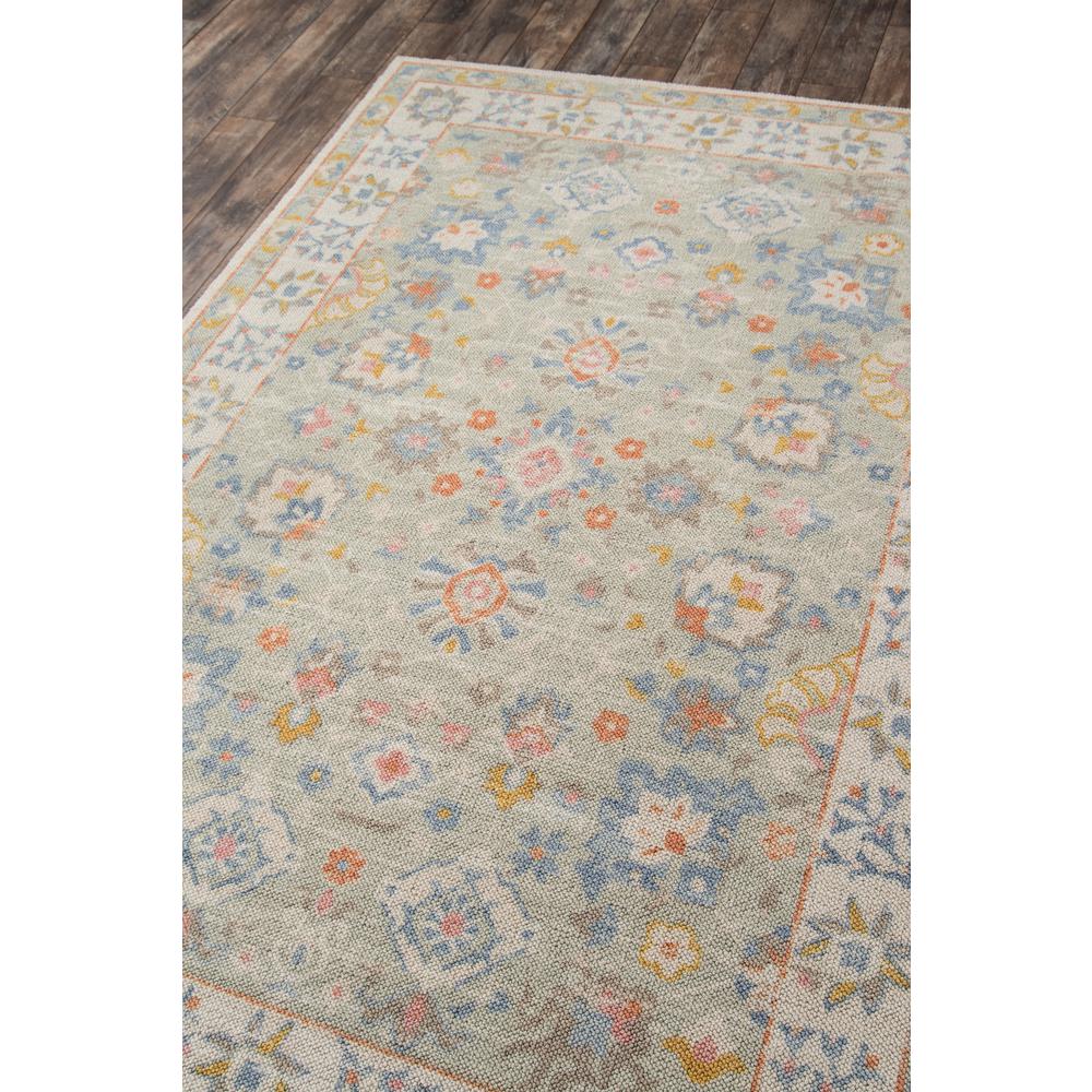 Traditional Rectangle Area Rug, Light Blue, 2' X 3'