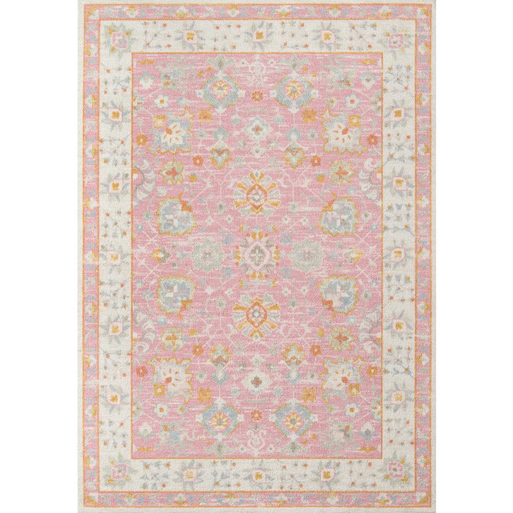 Traditional Rectangle Area Rug, Pink, 2' X 3'