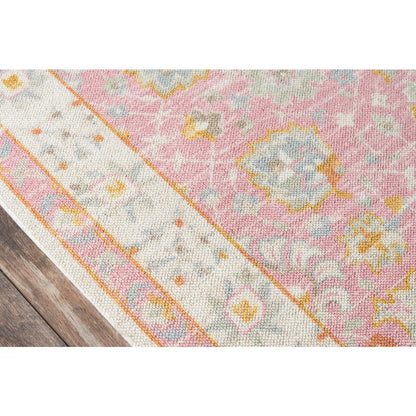 Traditional Rectangle Area Rug, Pink, 2' X 3'