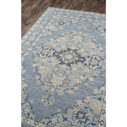 Traditional Rectangle Area Rug, Blue, 2' X 3'