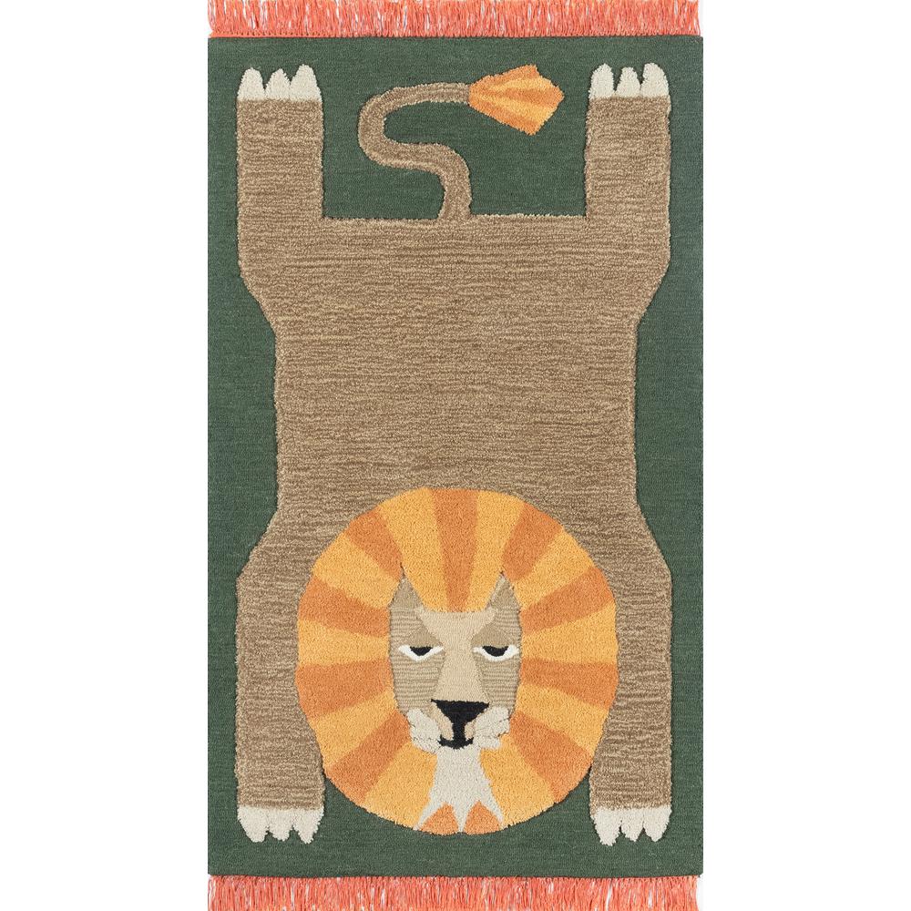 Contemporary Rectangle Area Rug, Green, 3' X 5'