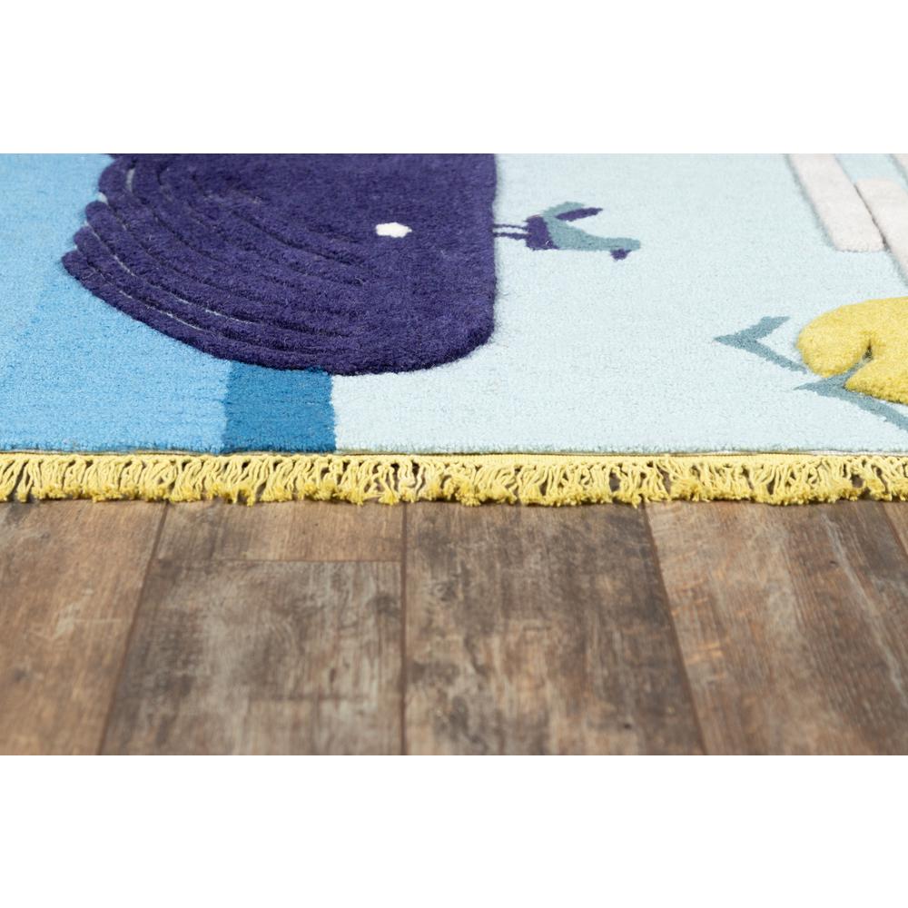 Contemporary Rectangle Area Rug, Blue, 3' X 5'
