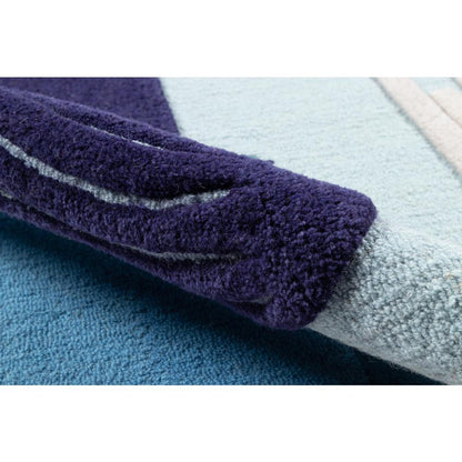 Contemporary Rectangle Area Rug, Blue, 3' X 5'