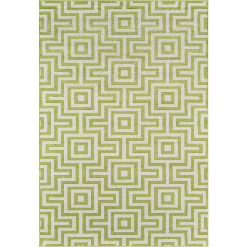 Contemporary Rectangle Area Rug, Green, 1'8" X 3'7"