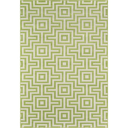 Contemporary Rectangle Area Rug, Green, 1'8" X 3'7"