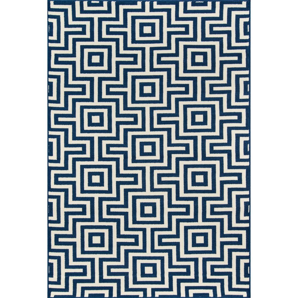 Contemporary Rectangle Area Rug, Navy, 1'8" X 3'7"