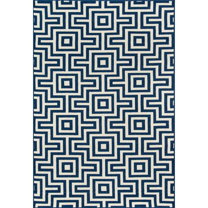 Contemporary Rectangle Area Rug, Navy, 1'8" X 3'7"