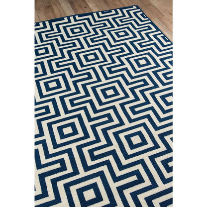 Contemporary Rectangle Area Rug, Navy, 1'8" X 3'7"