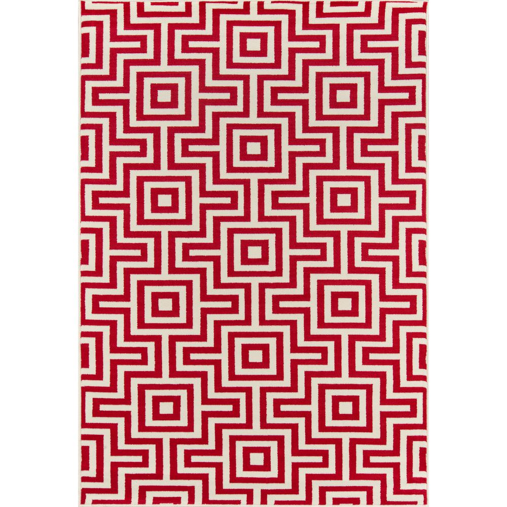 Contemporary Rectangle Area Rug, Red, 1'8" X 3'7"