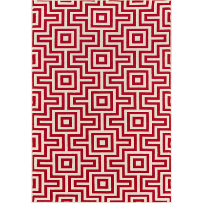 Contemporary Rectangle Area Rug, Red, 1'8" X 3'7"