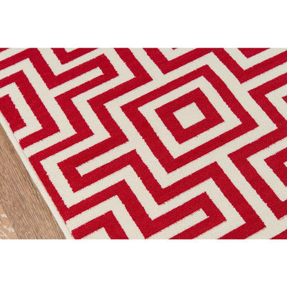 Contemporary Rectangle Area Rug, Red, 1'8" X 3'7"