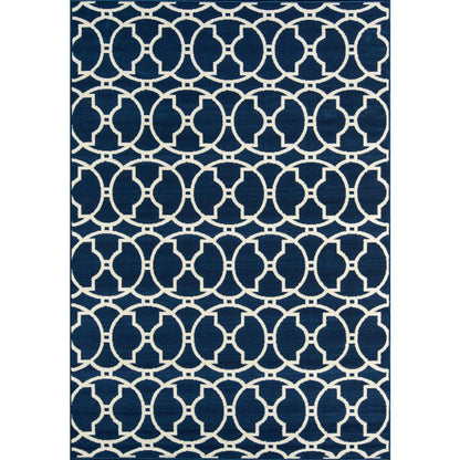 Contemporary Rectangle Area Rug, Navy, 1'8" X 3'7"