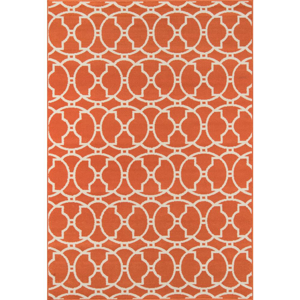 Contemporary Rectangle Area Rug, Orange, 1'8" X 3'7"
