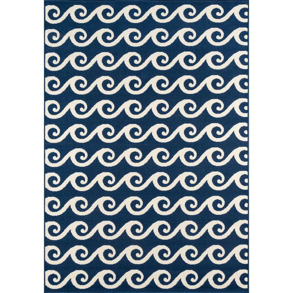 Contemporary Rectangle Area Rug, Navy, 1'8" X 3'7"