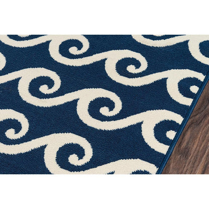 Contemporary Rectangle Area Rug, Navy, 1'8" X 3'7"