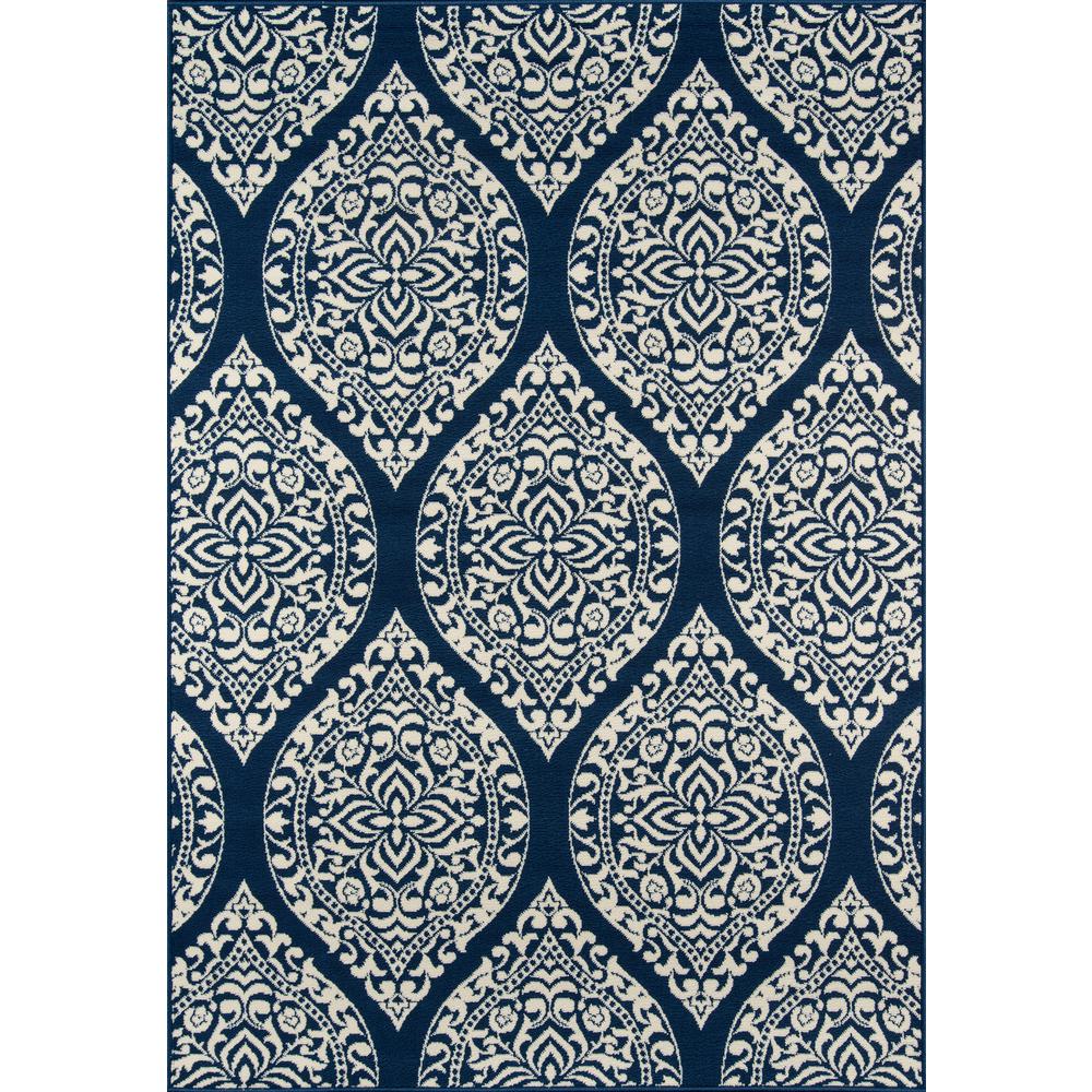 Contemporary Rectangle Area Rug, Navy, 1'8" X 3'7"