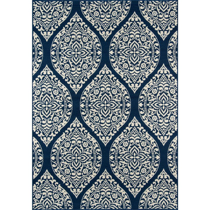 Contemporary Rectangle Area Rug, Navy, 1'8" X 3'7"
