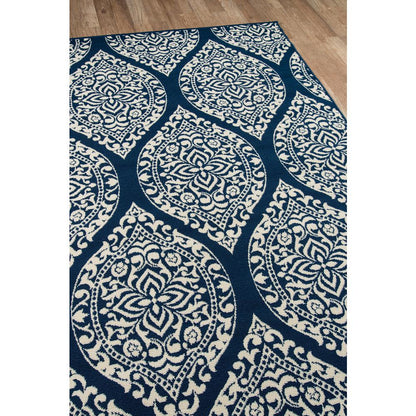 Contemporary Rectangle Area Rug, Navy, 1'8" X 3'7"