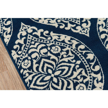 Contemporary Rectangle Area Rug, Navy, 1'8" X 3'7"