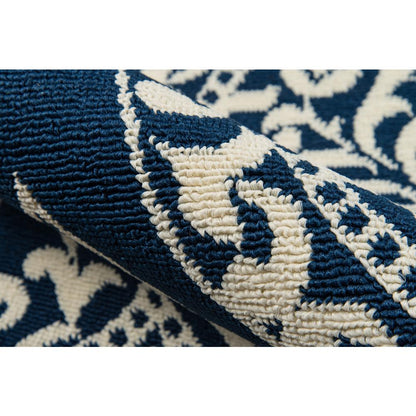 Contemporary Rectangle Area Rug, Navy, 1'8" X 3'7"