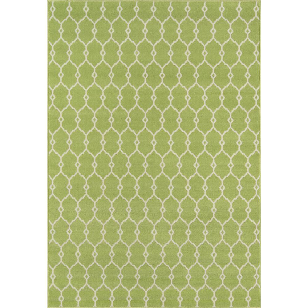 Contemporary Rectangle Area Rug, Green, 1'8" X 3'7"