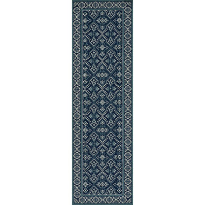 Transitional Rectangle Area Rug, Navy, 1'8" X 3'7"
